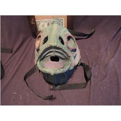 WEARABLE ANGLER FISH GILL MAN FULL FACE MASK WITH STRAPS PAINTED