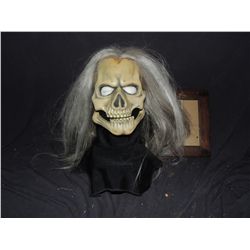 SCREAMING SKULL FULL HEAD MASK WITH LONG HAIR ON FORM FIT SOCK WEARABLE!