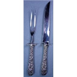 Signed Sterling Silver Kirk & Son Carving Set - RARE!