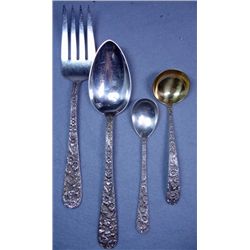 Vintage Signed Sterling silver S Kirk & Son 4pc Serving Set RARE!