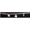Image 1 : Sterling silver Chopping charm bracelet with purse, shoe and credit card charm.