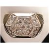 Image 1 : Estate Gents 14K Gold Ring with Diamonds, Size 12 1/2, 15 Genuine diamonds