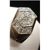 Image 3 : Estate Gents 14K Gold Ring with Diamonds, Size 12 1/2, 15 Genuine diamonds
