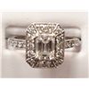Image 1 : Diamond Engagement ring, 1/2 ct.Emerald Cut Diamond. Total diamond wt is 1.0 ct.
