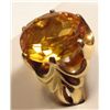 Image 2 : ESTATE JEWELRY Very heavy 18k yellow gold ring sign with an Oval Citrine