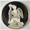 Image 1 : "The Genius of Michelangelo" Kneeling Angel"  Sterling Silver Coin