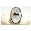 Image 1 : Zuni Multi-Stone Inlay Sun Face Sterling Silver Women's Ring - Hustito