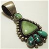 Image 2 : Old Pawn Navajo Multi-Turquoise Sterling Silver Pendant - Bea Tom