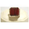 Zuni Coral Sterling Silver Men's Ring - Shirley Quam