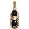 Image 1 : Zuni Onyx Sterling Silver Snake Pendant - Effie Calavaza