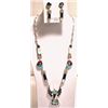 Image 1 : Zuni Multi-Stone Sterling Silver Eagle Dancer with Spinners Necklace & Earrings Set - Don Dewa