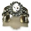 Navajo White Buffalo Sterling Silver Cuff Bracelet - Mary Ann Spencer