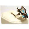Image 2 : Zuni Multi-Stone Inlay Knifewing Kachina Sterling Silver Women's Ring - Breon Wallace