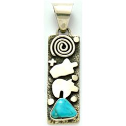 Navajo Turquoise Sterling Silver Pendant - Alex Sanchez