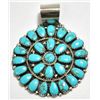Navajo Turquoise Cluster Sterling Silver Pendant - Juliana Williams