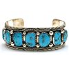 Image 1 : Navajo Turquoise Sterling Silver Cuff Bracelet - MT?