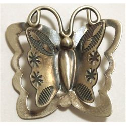 Navajo Sterling Silver Butterfly Pendant - Tim Yazzie