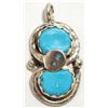 Image 1 : Zuni Turquoise Sterling Silver Snake Pendant - Effie Calavaza