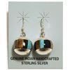 Image 1 : Zuni Multi-Stone Inlay Sterling Silver Sphere French Hook Earrings - Edison Yazzie