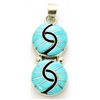 Image 1 : Zuni Turquoise Double Circle Pendant - Amy Quandelacy