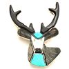 Image 1 : Zuni Multi-Stone Buck Pendant & Pin - Stephan Lonjose