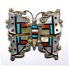 Image 1 : Zuni Multi-Stone Medium Butterfly Pendant & Pin