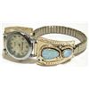 Image 3 : Zuni Opal Sterling Silver Snakes with Turquoise Eyes Women's Watch - Effie Calavaza