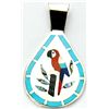 Image 1 : Zuni Multi-Stone Macaw Pendant - Dennis & Nancy Edaakie