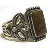 Image 2 : Old Pawn Navajo Spider Web Kingman Turquoise Sterling Silver Cuff Bracelet - Kirk Smith