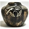 Acoma Pueblo Bear Etched Horsehair Pottery - Gary Yellow Corn Louis