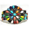 Navajo Multi-Stone Cluster Sterling Silver Cuff Bracelet - Juliana Williams