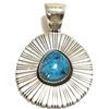 Image 1 : Navajo Kingman Turquoise Sterling Silver Pendant - Raymond Bennett
