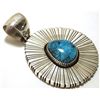 Image 2 : Navajo Kingman Turquoise Sterling Silver Pendant - Raymond Bennett