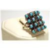 Image 2 : Navajo Turquoise Dots Sterling Silver Men's Ring - Irene J