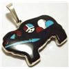 Image 2 : Zuni Multi-Stone Inlay Buffalo Sterling Silver Pendant - Harlan & Monica Coonsis