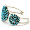 Image 2 : Zuni Turquoise Flower Bracelet - Octavius & Irma Seowtewa