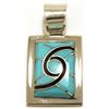 Image 1 : Zuni Turquoise Inlay Sterling Silver Pendant - Amy Quandelacy