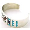 Image 2 : Zuni Multi-Stone Inlay Cardinal Sterling Silver Cuff Bracelet - Rudell & Nancy Laconsello