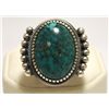 Image 1 : Old Pawn Navajo Spider Web Kingman Turquoise Sterling Silver Men's Ring - Kirk Smith