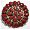 Navajo Coral Cluster Sterling Silver Pendant & Pin - Juliana Williams