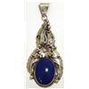 Navajo Lapis Lazuli Sterling Silver Medium Pendant - Gary Yazzie
