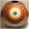 Navajo Etched & Painted Sun Face Pottery - Lori Smith