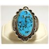 Navajo Sleeping Beauty Turquoise Sterling Silver Women's Ring - R. Tom