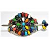 Navajo Multi-Stone Cluster Sterling Silver Hair Barrette - Juliana Williams