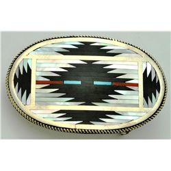 Zuni Multi-Stone Sterling Silver Buckle - Charlotte Dishta