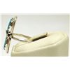 Image 3 : Zuni Turquoise Sterling Silver Snake Women's Ring - Effie Calavaza