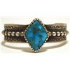Old Pawn Navajo Stormy Mountain Turquoise Sterling Silver Small Cuff Bracelet - Bruce Hayles