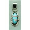 Navajo Coral and Turquoise Scarab Pendant