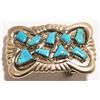 Zuni Turquoise Sterling Silver Buckle - George & Lupeta Leekity