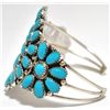 Image 3 : Navajo Turquoise Cluster Sterling Silver Cuff Bracelet - Juliana Williams